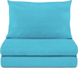KASANOVA Completo letto singolo melange azzurro