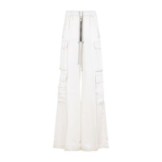 Rick Owens Dinge White Acetate Cargobelas Pants-Donna