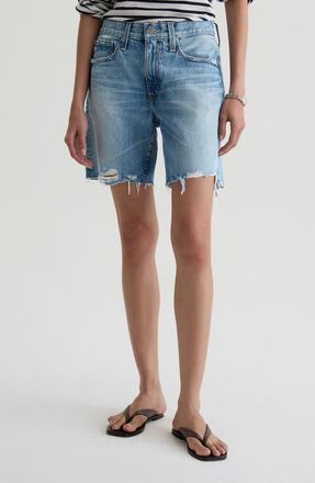 AG - Adriano Goldschmied Ex-Boyfriend Mid Thigh Denim Cutoff Shorts in Sierra Meadow at Nordstrom, Size 28