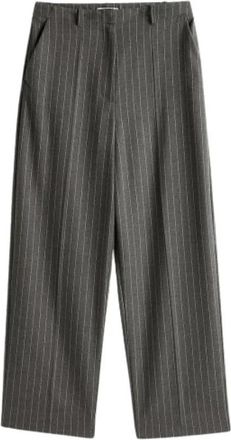 Tommy Hilfiger Wide Broeken - Dames - Wijde Broeken - Grijs - XL - Leer - Broeken