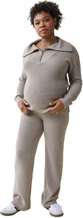 Ingrid & Isabel The Stay Cozy Maternity + Postpartum Sweater Pant in Taupe at Nordstrom, Size X-Large