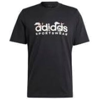 adidas Landscape Sportswear Graphic T-Shirt Asia Sizing Black White IS2863