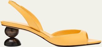 Alexandre Birman 50mm Tropicana Leather Slingback Sandals