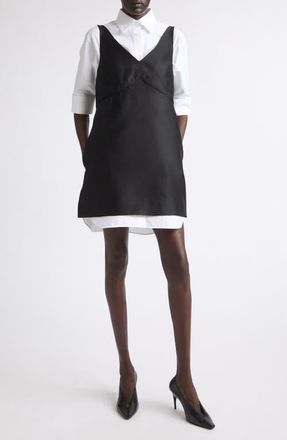 Balenciaga Hybrid Shirt Dress in 1000 Black at Nordstrom, Size 42
