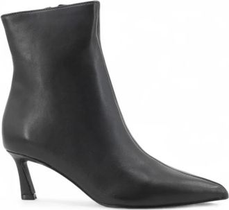 Steve Madden Lulah Enkellaars met Hak - Dames - Laarzen met Hak - Zwart - 40 EU - Leer - Schoenen