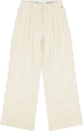 Fab By Fabienne Chapot Carlie Broeken - Dames - Wijde Broeken - Beige - L - Linnen - Broeken