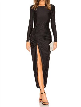 Superdown Sarah Ruched Maxi Dress In Black