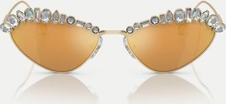 Swarovski Sk7009 - Occhiali da sole irregolari oro pallido con lenti oro a specchio