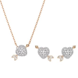 Swarovski Idyllia Heart With Arrow Earring and Necklace Set