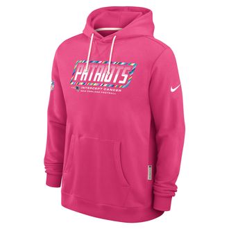 Nike New England Patriots Crucial Catch Sideline Standard Issue Nike Mens Dri-FIT NFL Pullover Hoodie in Pink | 03AZ68XZUL-F9R