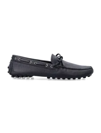 Prada Black Solid Grid Loafers