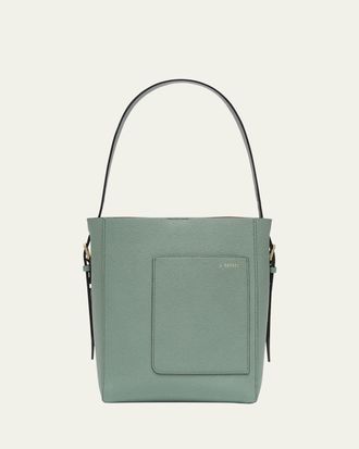 Valextra Secchiello Small Leather Bucket Bag