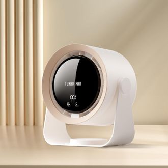 OEM Ventilador De Escritorio Silencioso Recargable Por Usb Con Bater&iacute;a De 5400 Mah Y Pantalla Led, Velocidad Ajustable, Cabezal Inclinable A 90&deg;, Adecuado