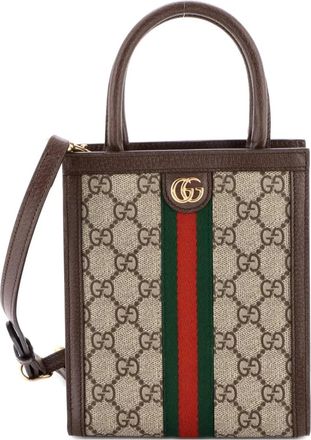 Gucci Ophidia verstelbare mini-crossbodytas met GG gecoat canvas - Bruin