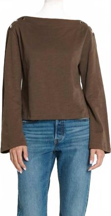 Nation Ltd Rochelle Boatneck Tee In Espresso