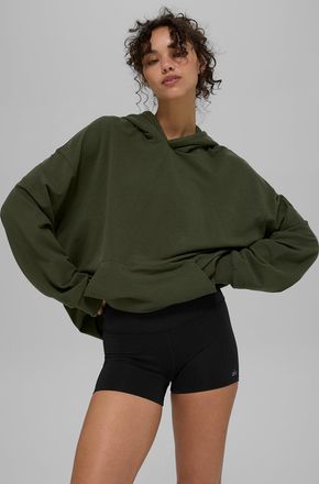Alo | Double Take Hoodie in Green Olive, Size: 2XL