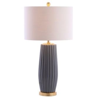 Jonathan Y Designs Roman 28.5 Ceramic LED Table Lamp in Gray at Nordstrom