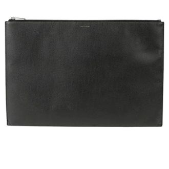 Saint Laurent Pre-owned Clutches, female, Black, Size: ONE SIZE Pre-owned Large Clutch Bag