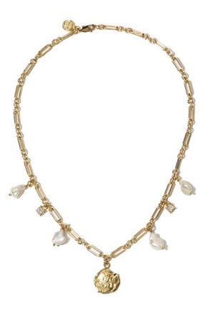 CHILD OF WILD Capri Keshi Pearl Charm Necklace in Gold at Nordstrom