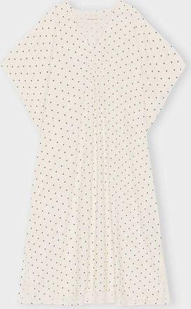 Moshi Moshi Mind Black Dotted Kaftan In White