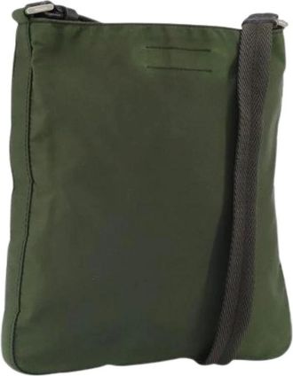 Prada Pre-owned Cross Body Bags, female, Green, Size: ONE SIZE Pre-owned Nylon Cross Body Bag