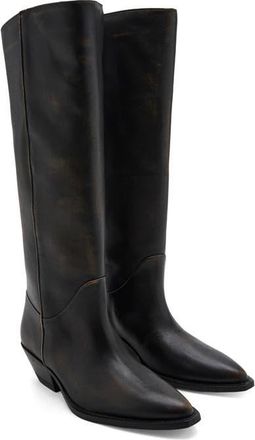 Mango Worn Look Leather Boot in Brown at Nordstrom, Size 6.5Us