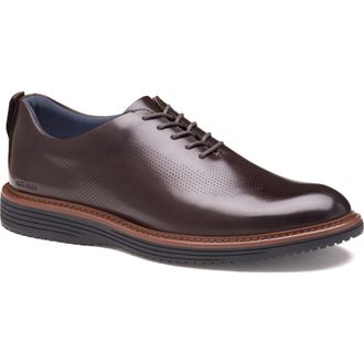 Johnston & Murphy Upton Perforated Plain Toe Oxford in Mahogany Full Grain at Nordstrom Rack, Size 11.5