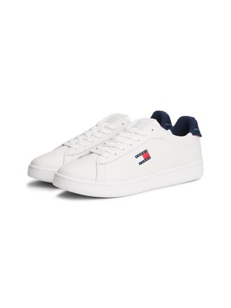 Tommy Jeans Sneaker TOMMY JEANS ARCHIVE 98, Herren, Gr. 40, weiss (wei&szlig;, blau), Nappaleder, Textil, unifarben mit Farbeinsatz, Schuhe Sneaker, Freizeitschuh, Stre