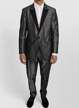 Dolce & Gabbana silk patterned single-breasted tuxedo suit