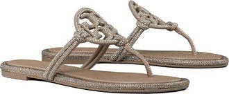 Tory Burch Miller Knotted Pav&eacute; Thong Sandal in Dark Clay at Nordstrom, Size 10.5