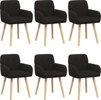 vidaXL Sillas De Comedor 6 Uds. Boucl&eacute; Negro 59 X 57 X 85 Cm Vidaxl
