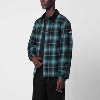 Moncler Giacca camicia Ry&uuml;ha nera e verde in cotone