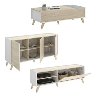 Dmora Muebles De Sala Tellur, Cajones, Modular, 4 Estantes, Roble Marr&oacute;n