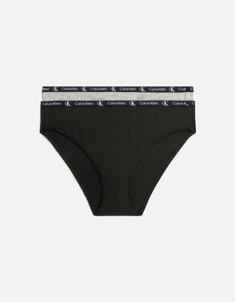 Calvin Klein Womens 2-Pack CK 1996 Bikini Briefs, Black/Grey - Size: XS