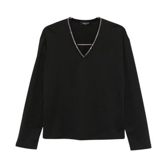 Fabiana Filippi Jersey Top - Dames - Longsleeves - Zwart - S - Katoen - Tops
