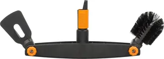 Fiskars Pulitore Per Grondaia Con Spazzola E Raschietto Regolabili, Larghezza: 4,5 Cm, Nero/arancione, Quikfit, 1001414 - Fiskars