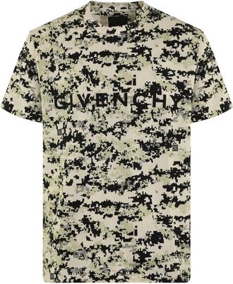 Givenchy Digitale Camo T-shirt in Beige - Heren - T-shirts - Veelkleurig - L - Tops