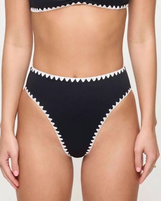 L*Space Savannah Bikini Bottom In Black/cream