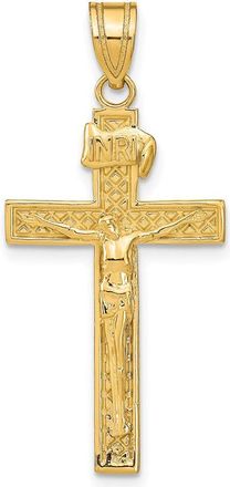 Diamond2Deal 14k Yellow Gold INRI Crucifix Pendant