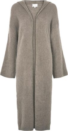Americandreams June Lange Alpaca Cardigan met Capuchon - Dames - Lange truien - Grijs - ONE Size - Wol - Truien & Vesten