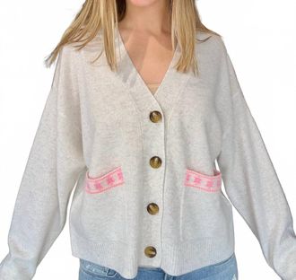 Brodie Geo Cardigan In Grey