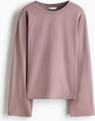 H&M Langarmshirt aus Baumwolle - Mattlila
