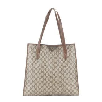 Gucci Pre-owned Vintage Canvas Tote Bag - Dames - Vintage Shopper - Bruin - ONE Size - Vintage