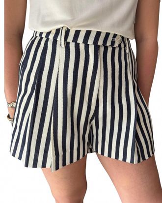 Astr Womens Preston Short In Navy White Stripe