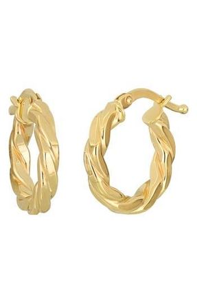 Bony Levy 14K Gold Twisted Huggie Hoop Earrings in 14K Yellow Gold at Nordstrom Rack