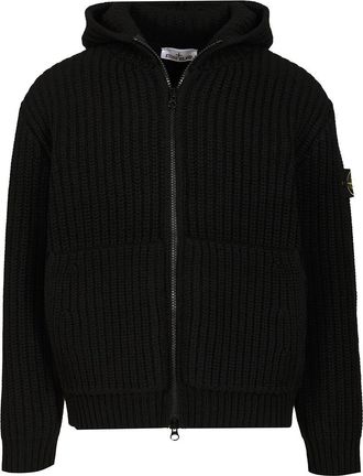 Stone Island Wool And Cashmere Hooded Cardigan