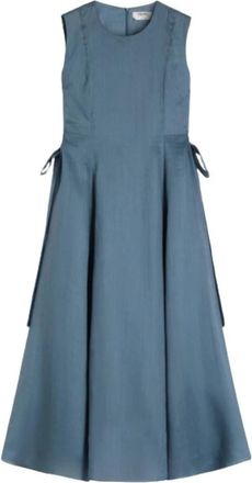 Max Mara Aquile Canvas Midi Jurk - Dames - Casual kleedjes - Blauw - S - Katoen - Kleedjes
