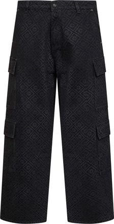 Casablanca Monogram Wijde Broek - Heren - Wijde Broeken - Zwart - W36 - Katoen - Broeken