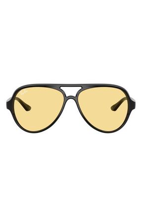 Ray-Ban Cats 5000 59mm Pilot Sunglasses in Black /Yellow at Nordstrom