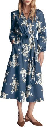 Boden Nicola Cotton Midi Dress in Blue/flecked Bunch at Nordstrom, Size 12